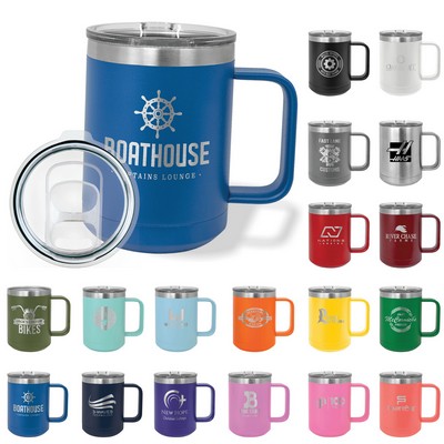 Polar Camel 15 oz. Stainless Steel Coffee Mug w/ Sliding Lid