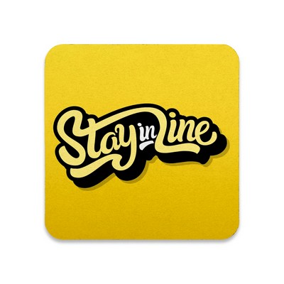 3.5" x 1mm Square Pulpboard Coaster - Full color print - Double-sided